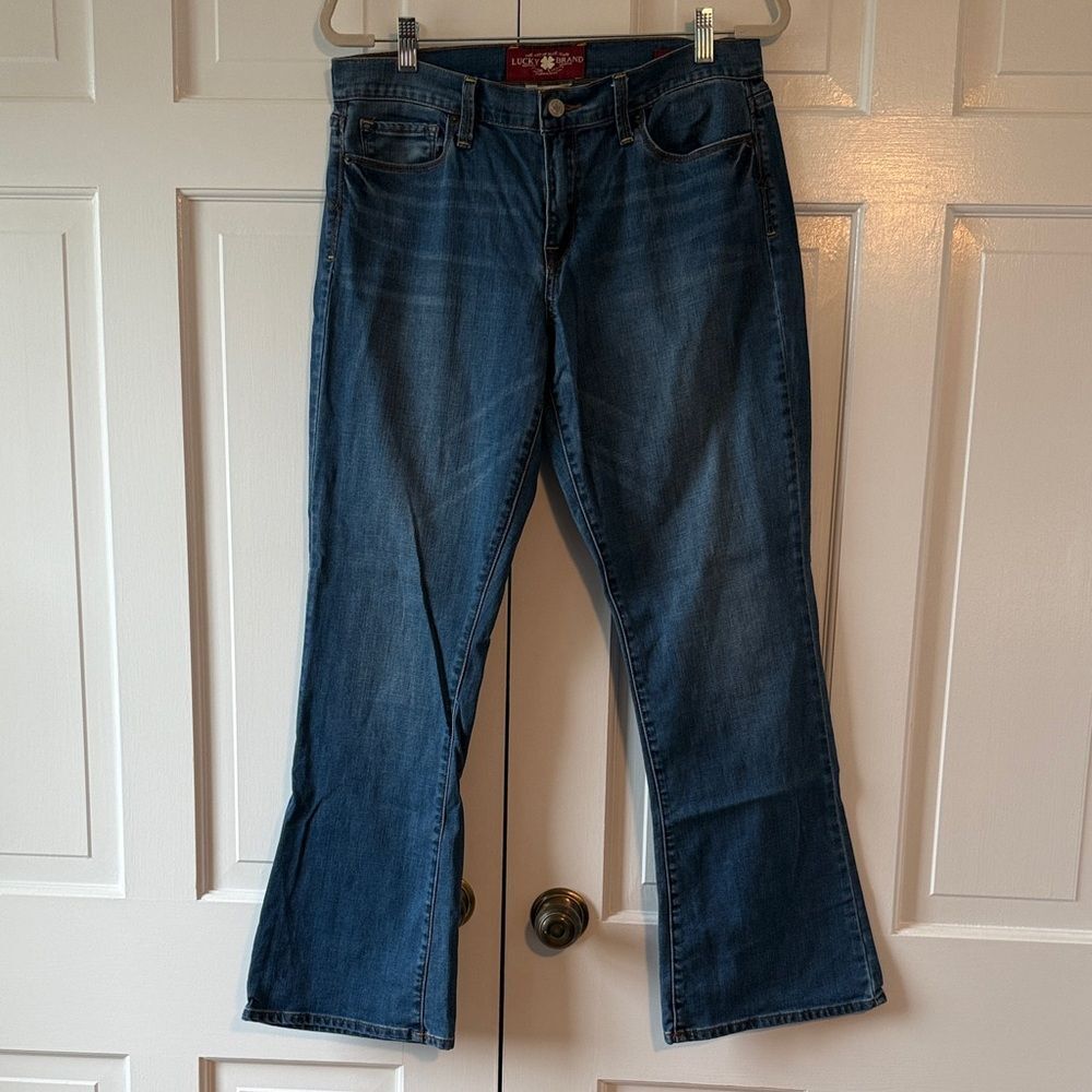 Lucky Brand Sofia Boot Cut Jeans Size 12 / 31 Ankle Mid Rise Shorter Inseam